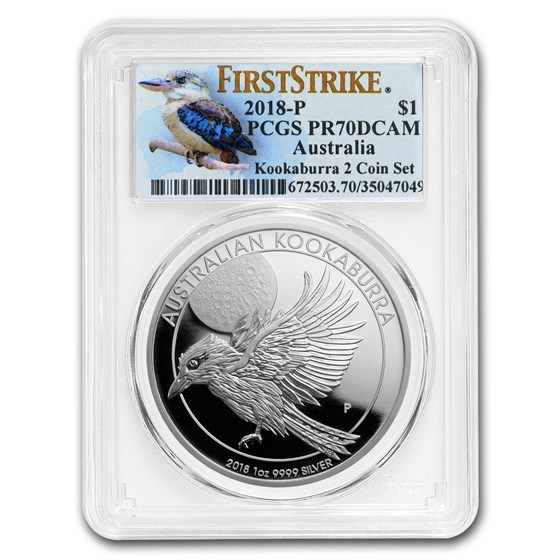 2018 Australia 1 oz Silver Kookaburra PR-70 PCGS (FS, Kook Label) 2018 Australia 1 oz Silver Kookaburra PR-70 PCGS (FS, Kook Label)